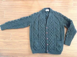 Aran wool cable knit cardigans